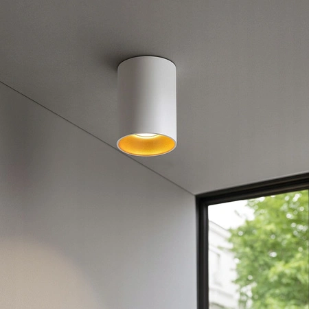 Oprawa Natynkowa Halogenowa Tuba Reflektor Spot GU10 Okrągła Biała Złota Gold Masterled