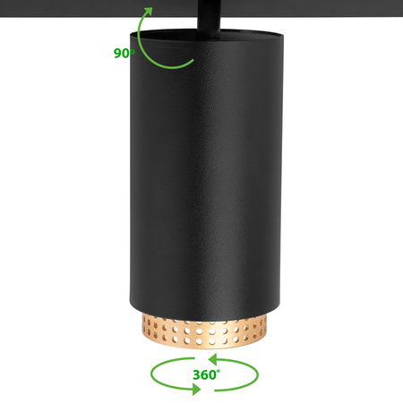 Lampa Sufitowa Reflektor LED 2x GU10 Tuba Spot ELIGIS Czarny LUMILED