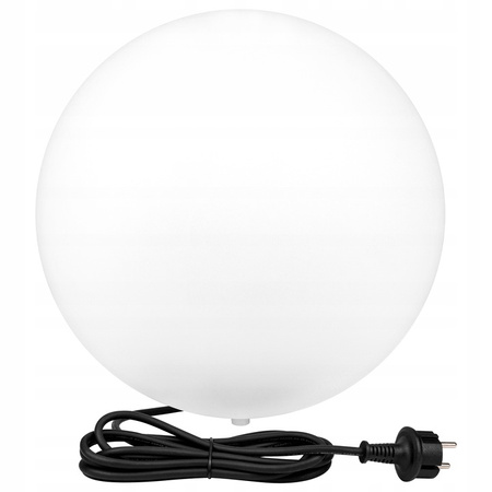Lampa Ogrodowa Wbijana Zewnętrzna E27 Biała KULA Świetlna 35cm 230V