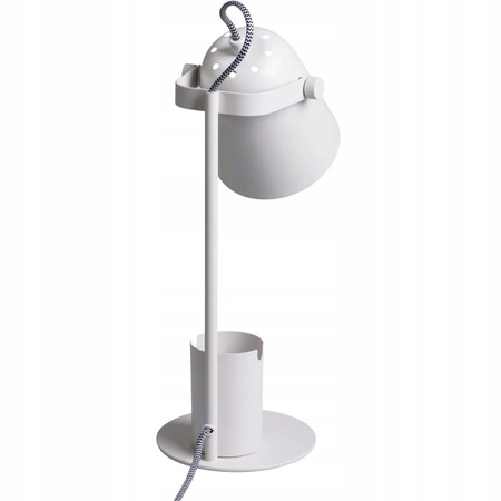 Lampka Biurkowa Stołowa Szkolna Nocna + Organizer Raibo E27 5W Biała KANLUX