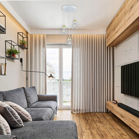 Lampa Sufitowa Oprawa Wisząca 3x E27 Biała Złota Otto Masterled