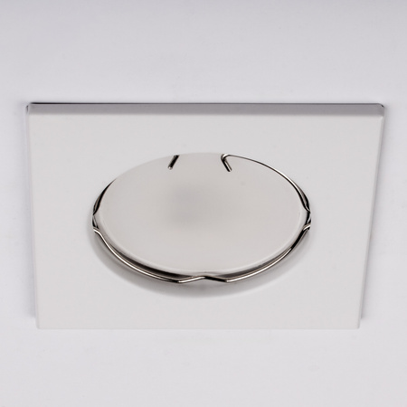 Oprawa HALOGENOWA Podtynkowa Stała Kwadrat PAVO Biała Blacha MR16 GU10