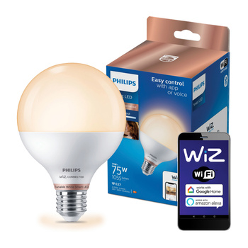 Żarówka LED E27 G95 11W = 75W 1055lm 2700-6500K SMART WiFi Philips WiZ