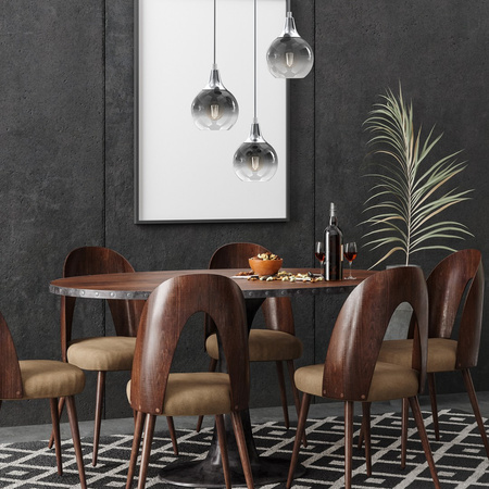 Lampa Wisząca Sufitowa MONTE Srebrna 3xE27 Milagro