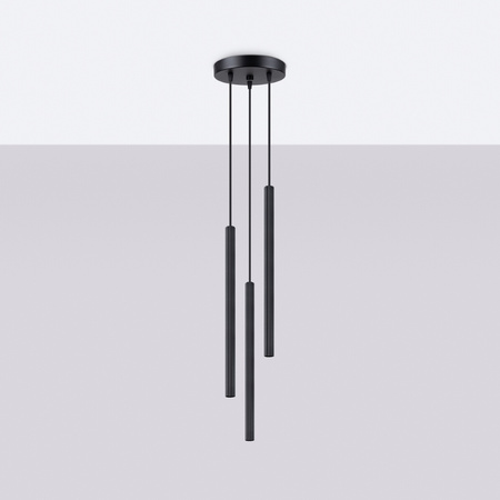 Lampa Sufitowa Wisząca Zwis 3x G9 Tubularna Czarna Nowoczesna Arche Sollux