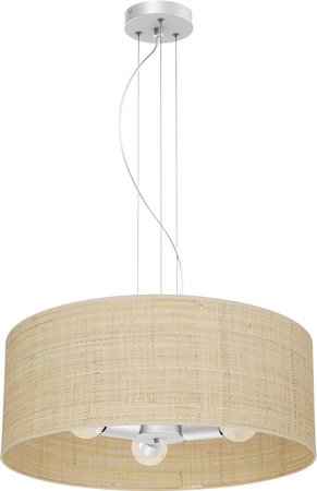 Lampa Wisząca Sufitowa MARSHALL Biała Rattanowa 3xE27 Milagro