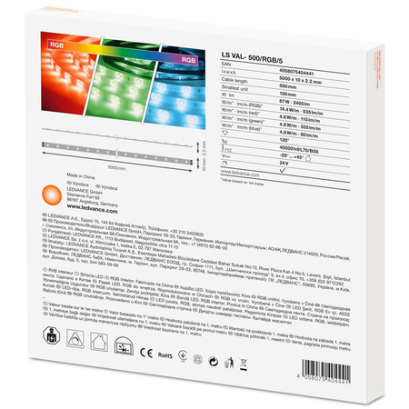 Taśma LED Pasek 24V 67W 300LED RGB 10mm 5m Ledvance