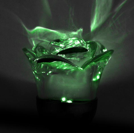 Lampa Ogrodowa LED Solarna RÓŻA Wbijana Zimna Biała + RGB IP44