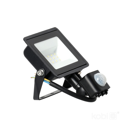 Naświetlacz LED Zewnętrzny Ogrodowy 20W 1620lm 6500K Zimny 120° z Czujnikiem Ruchu IP44 IK05 Czarny MHC Kobi