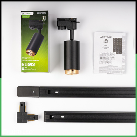 ZESTAW Szynoprzewód Listwa Szyna 3m + 5x Lampa Sufitowa Reflektor GU10 Oświetlenie Szynowe LUMILED