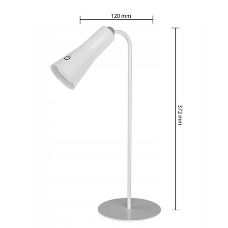 Lampka Biurkowa Stołowa Nocna MAGNETO LED 5W 400lm 4000K Akumulatorowa Odpinana Biała MasterLED