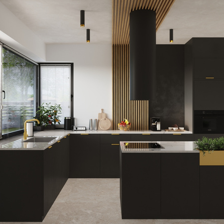 Lampa Sufitowa Oprawa Natynkowa Tuba Spot 1x GU10 Czarna Złota Nero Bittersweet Shimmer SL.1410 Sollux