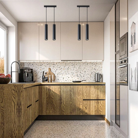 Lampa Wisząca Sufitowa KEON 2xGU10 Regulowana Tuba Czarna MASTERLED