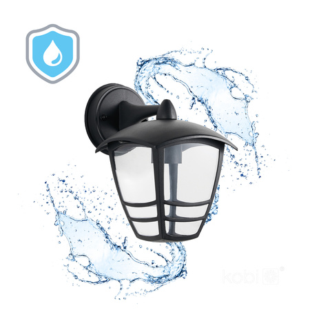 Lampa Ogrodowa Kinkiet Elewacyjny Zewnętrzny E27 IP54 Czarna Tevio Kobi