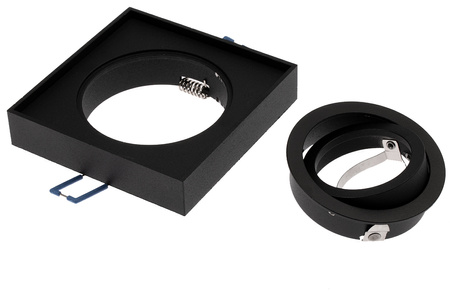 Zestaw Oprawa HALOGENOWA Tuba Spot Ruchoma MIDI GU10 Kwadratowa Czarna 20mm + LED GU10 8W 4000K LUMILED