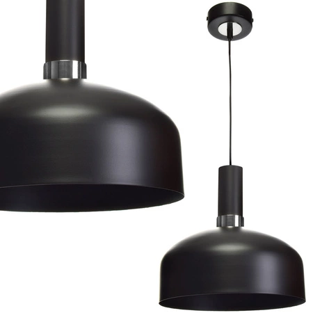 Lampa wisząca czarna chrom żyrandol MiLAGRO MALMO 1x E27
