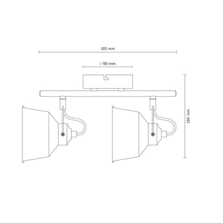 Oprawa ścienna KINKIET Spot Niko 2xE14 GOLDLUX (Polux) CZARNY