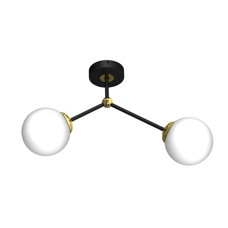 Lampa Sufitowa JOY Czarna Złota 2xE14 Milagro