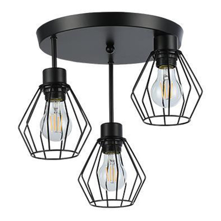 Lampa Sufitowa SPOT TUBA Reflektor Oprawa Halogenowa 3x E27 Czarny Otto Masterled