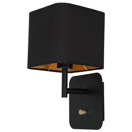 Lampa Ścienna Kinkiet NAPOLI Czarna Złota 1xE27 Milagro