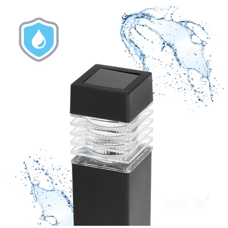 Lampa Solarna Ogrodowa Słupek Zewnętrzny Stojący LED 6000K Zimna IP44 Czarny Aurora Kobi