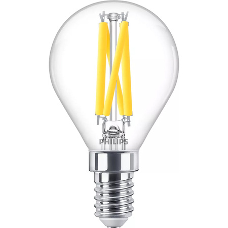 Żarówka LED E14 Kulka P45 5.9W = 60W 806lm 2200-2700K Ciepła CRI90 FILAMENT Ściemnialna WarmGlow Philips