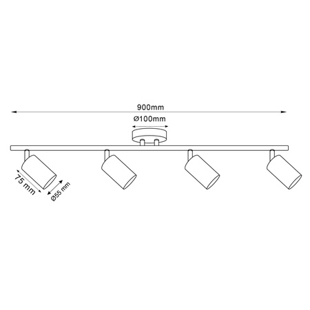 Oprawa Ścienno-Sufitowa Reflektor Punktowy 4x GU10 Złota GOLDI Sanico Goldlux