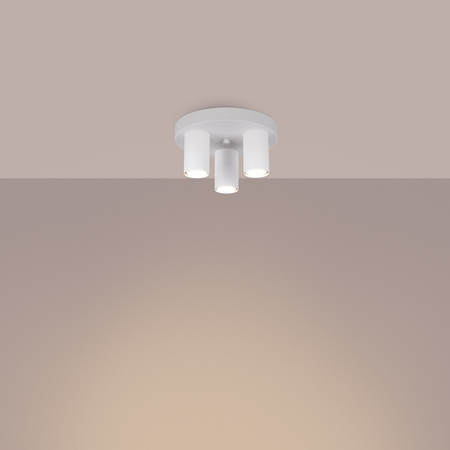 Lampa Sufitowa Plafon Tuba Spot 3x GU10 Biała Lagos Ocean Green SL.1464 Sollux