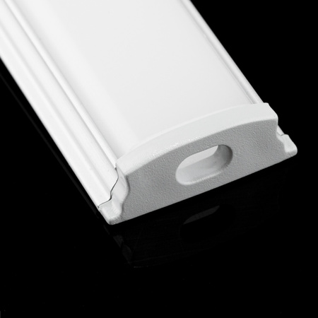 Profil Aluminiowy do LED KM34 Srebrny Natynkowy 1m + Przesłona mleczna + Zaślepki