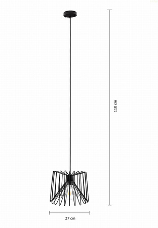 Lampa Wisząca Sufitowa Druciana Czarna LOFT E27 Metal