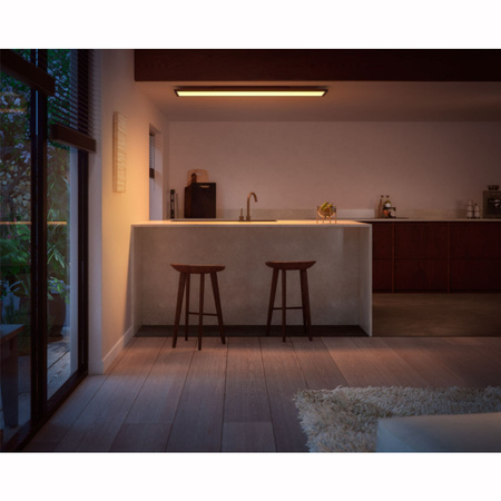 Panel LED Natynkowy Lampa Sufitowa Aurelle Czarna 39W CCT 120x30cm PHILIPS HUE Bluetooth + Przełącznik Dimmer Switch