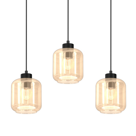 Lampa Wisząca Sufitowa SOMBRA Bursztynowa 3xE27 Listwa Milagro