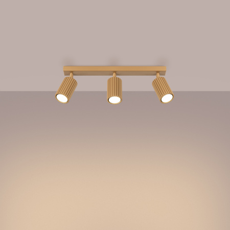 Lampa Sufitowa Reflektor Tuba Spot 3x GU10 Złota Karbon Deep Space SL.1562 Sollux