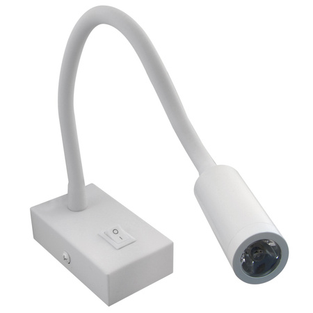 Lampa Ścienna LED Elastyczny Kinkiet do Czytania LEO 3W 4000K Biały