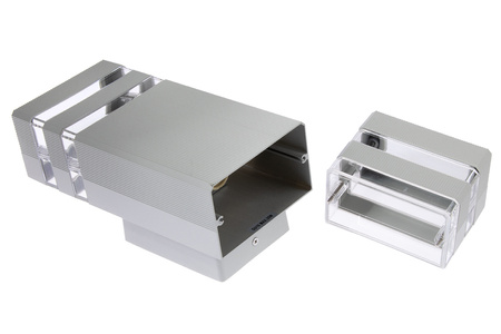 Kinkiet ogrodowy elewacyjny podwójny góra dół INEZ DUO LED 2x GU10 ALUMINIUM srebrny IP54