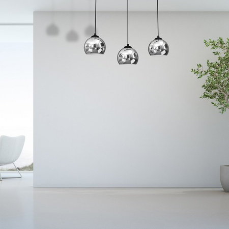 Lampa Wisząca Sufitowa TORO Czarna Chrom 3xE27 Milagro
