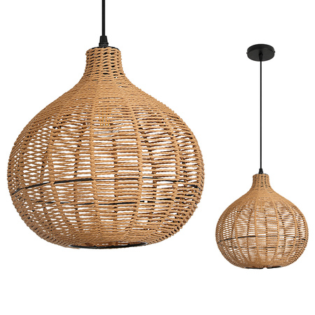 Lampa Wisząca Dekoracyjna Zwis Bambusowa E27 Silvon Kobi