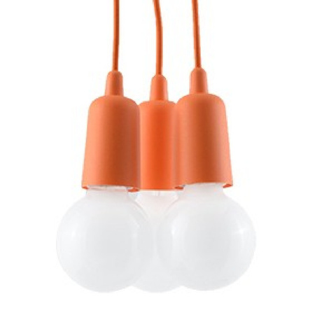Lampa Sufitowa Wisząca Zwis 3x E27 Nieregularna pomarańczowy Nowoczesna Diego Sollux