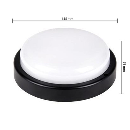 Plafon Lampa LED Sufitowa 12W 1050lm 4000K Neutralna 120° z Czujnikiem Ruchu Czarny IP54 Maks Masterled