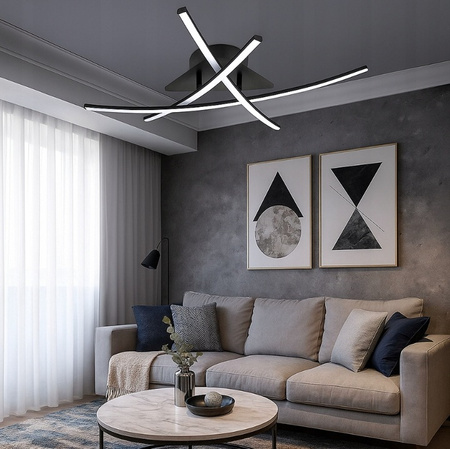 Lampa sufitowa geometryczna PLAFON LED żyrandol MODENA LORIA 29W 4000K czarny