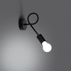 Lampa Ścienna Kinkiet E27 Nieregularna Czarna Industrialna Levar Sollux