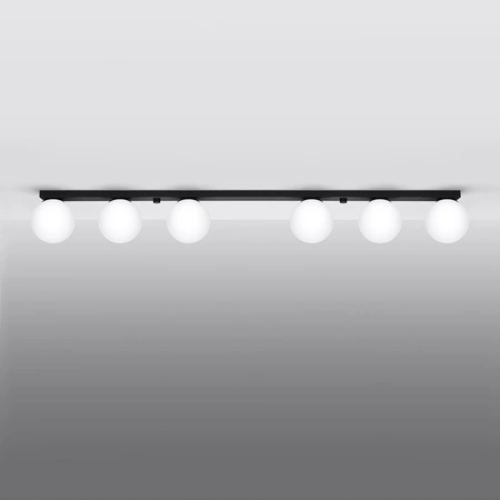 Lampa Sufitowa Listwa Oświetleniowa 6x G9 Kula Czarna Nowoczesna Yoli Sollux