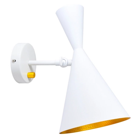 Kinkiet Lampa Ścienna Reflektor do LED E27 MODERN W306-C Biało-Złoty - GOLDLUX (Polux)