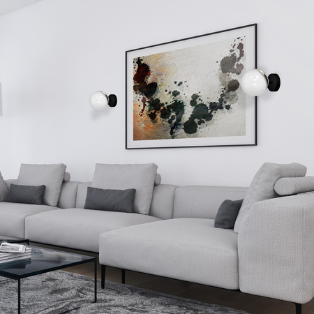 Lampa Ścienna Kinkiet SFERA Czarna Chrom 1xE14 Milagro