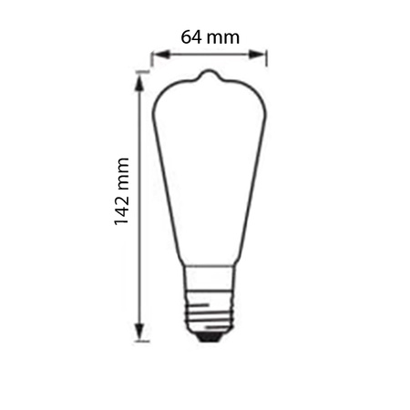 Żarówka LED E27 ST64 6W = 50W 650lm 2200K Ciepła 360° Filament dymiona