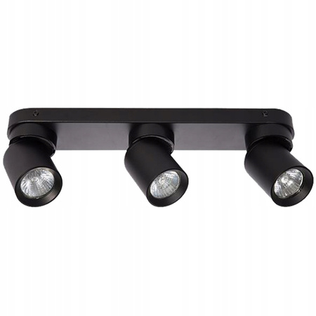 Lampa Sufitowa Ścienna TIMO Kinkiet Reflektor Oprawa Halogenowa Ruchoma 3xGU10 Czarny LVT
