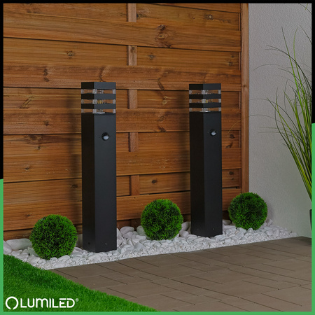 Lampa Ogrodowa Słupek Zewnętrzny Stojący E27 LED Czujnik Ruchu TAXUS 2 60cm LUMILED