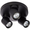 Lampa Sufitowa Ścienna TIMO Kinkiet Reflektor Oprawa Halogenowa Ruchoma 3xGU10 Czarny Okrągły LVT