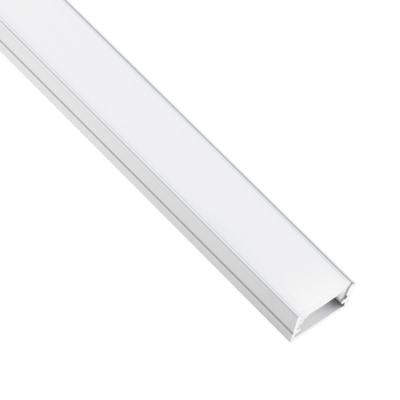 Profil Aluminiowy Anodowany do LED KM35 Srebrny Natynkowy 1m + Przesłona mleczna + Zaślepki