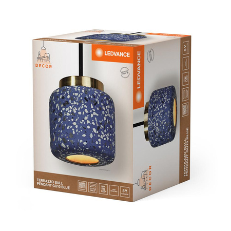 Lampa Sufitowa Wisząca Dekoracyjna GU10 Zwis Niebieski Lastryko Decor Ledvance